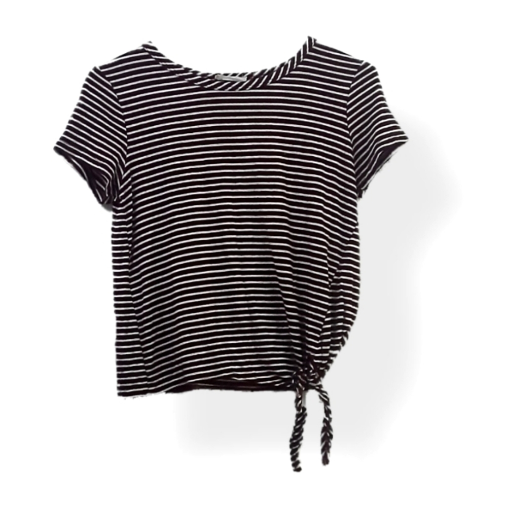 BURGUNDY Striped Olivia Rae shirt with knot